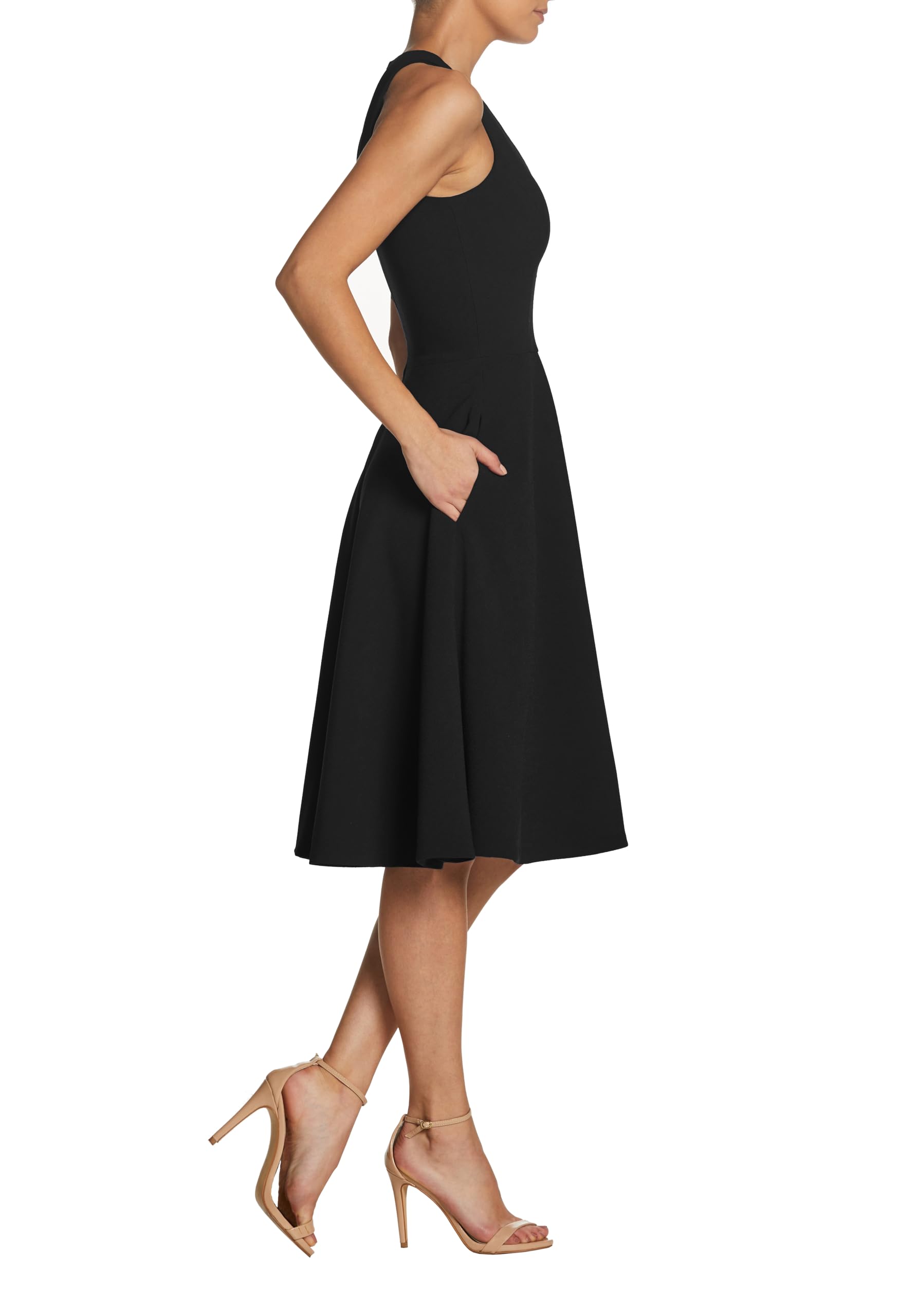 Dress the Population Women's Catalina Solid Sleeveless Fit & Flare Midi Dress - Image 3