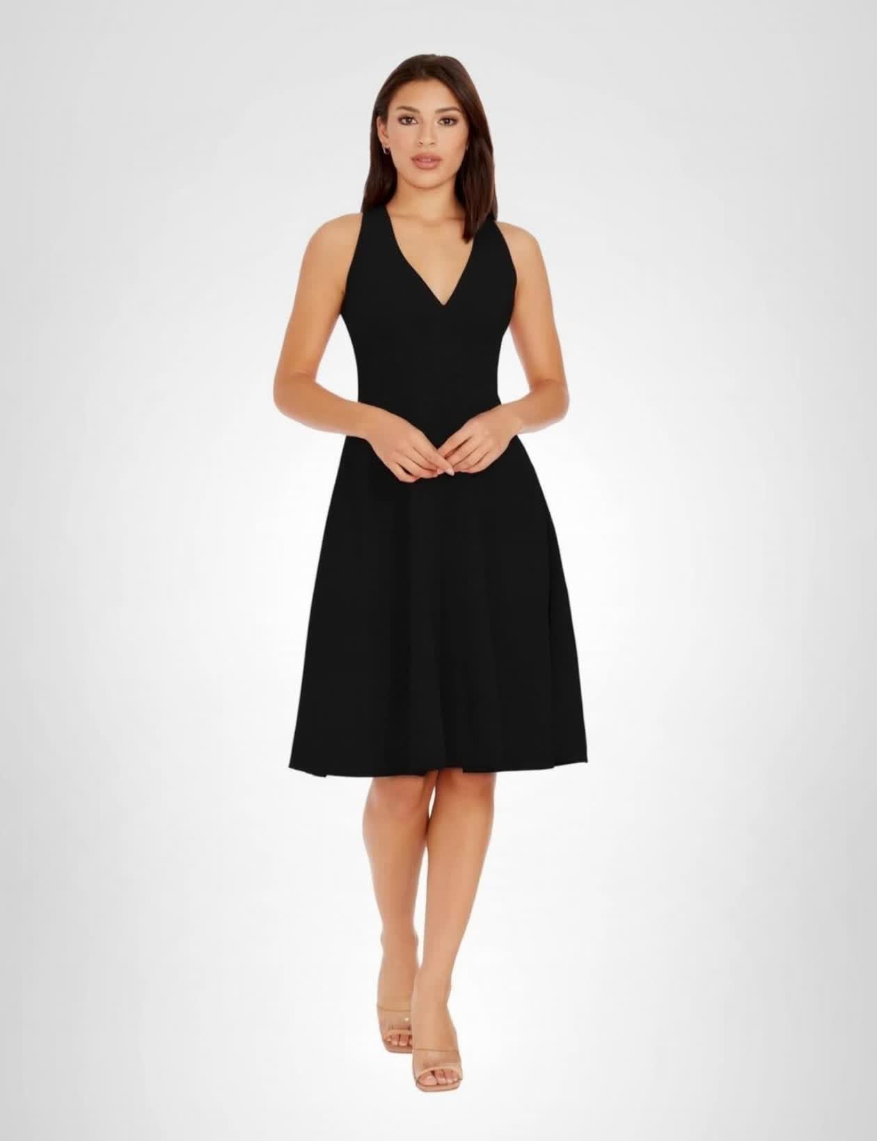 Dress the Population Women's Catalina Solid Sleeveless Fit & Flare Midi Dress - Image 7