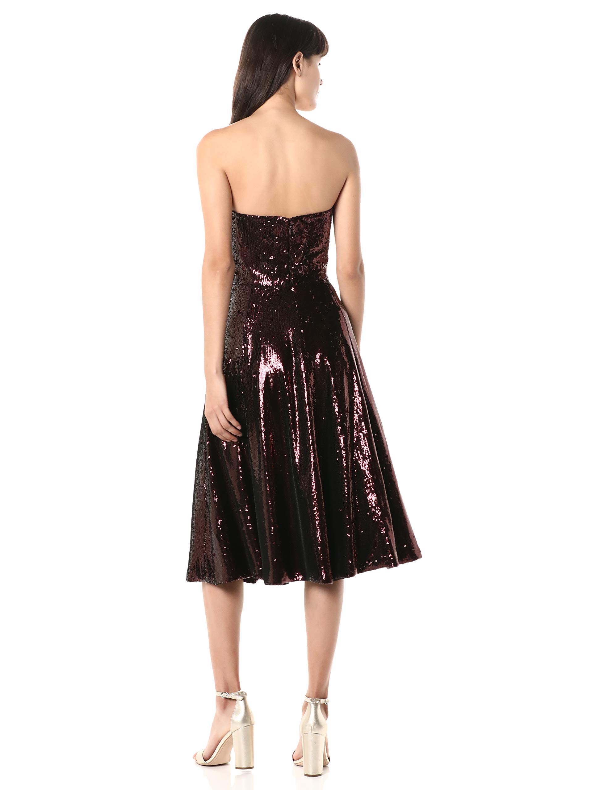 DRESS THE POPULATION Women's Ruby Strapless Fit & Flare Sequin Midi Dress - Image 4