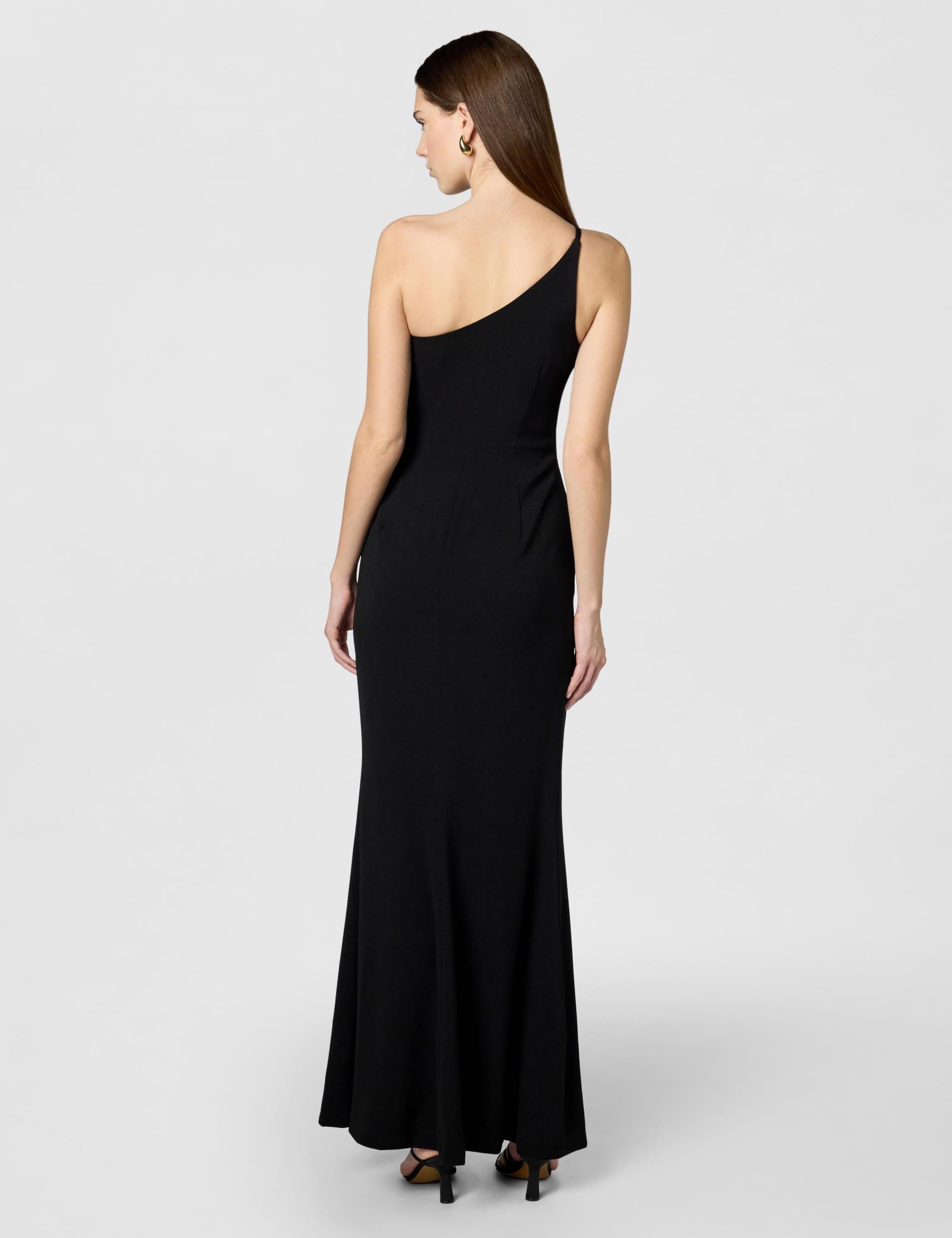 Dress the Population Womens Amy Asymmetrical Neckline Sleeveless High Slit Maxi Dress - Image 4