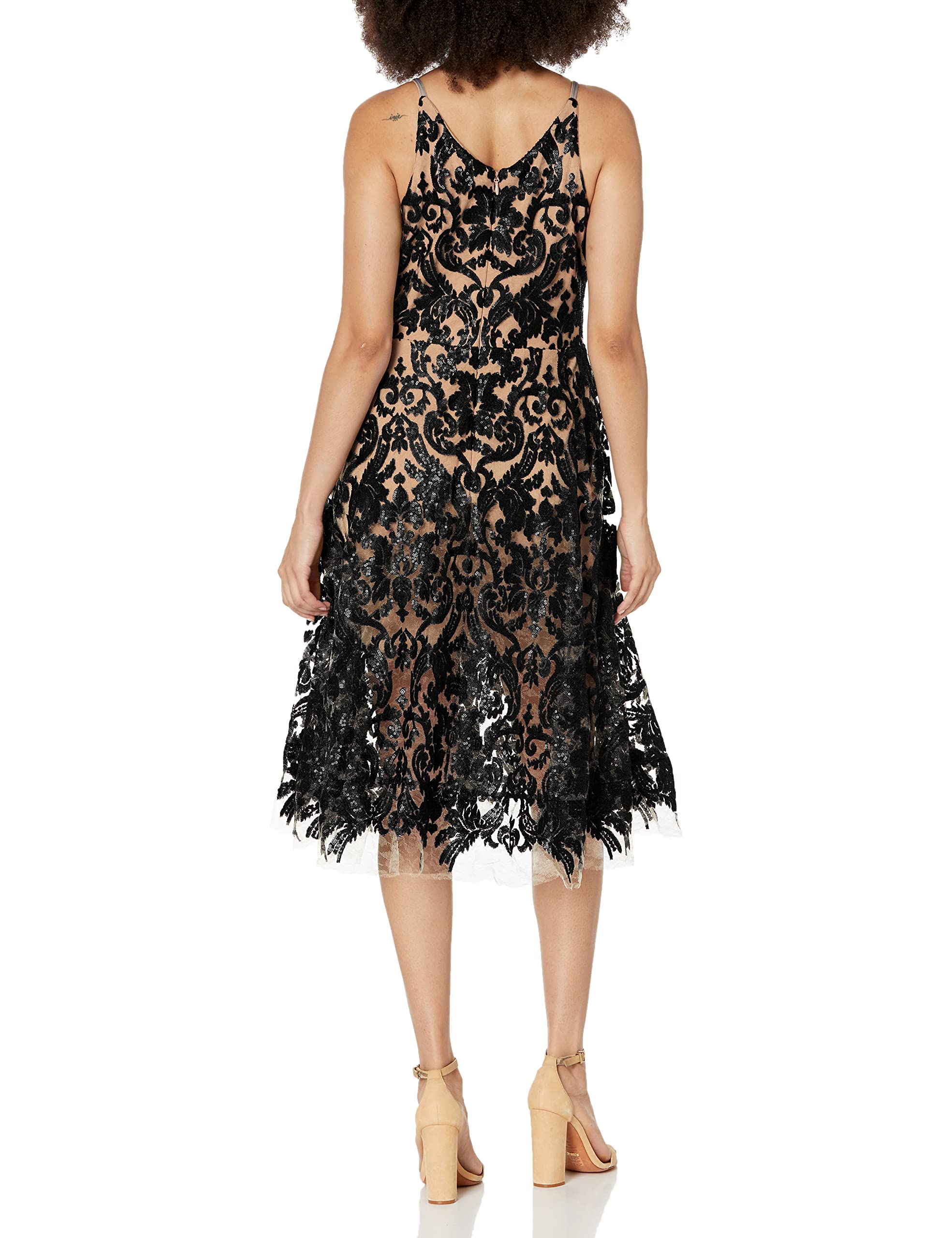 Dress The Population Womens Blair Plunging Fit and Flare Midi Dress - Image 3